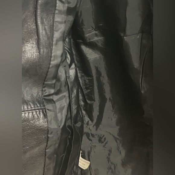 Sally Smith vintage fitted 100% High Quality Leather Black Button Up Jacket sz 4 - Picture 3 of 8